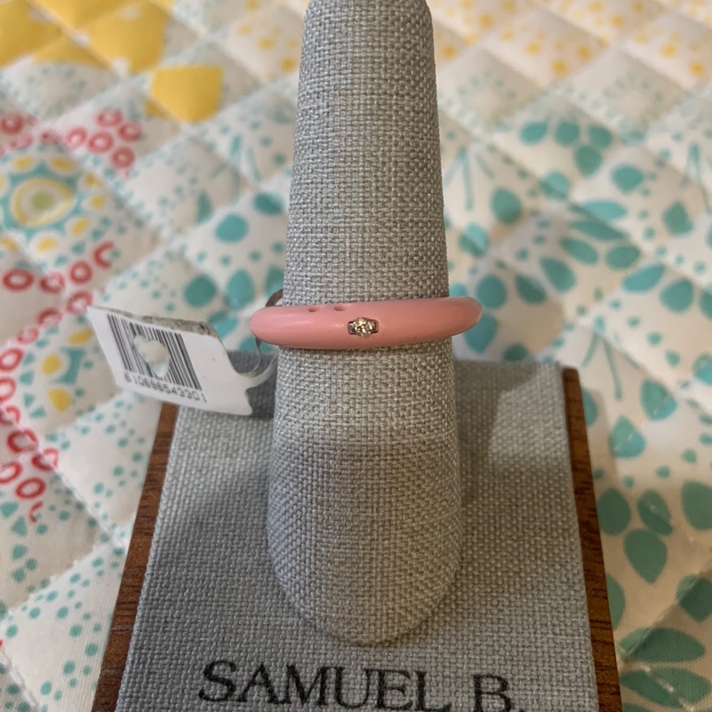 Duepunti Silicone Diamond ring- Bright Pink